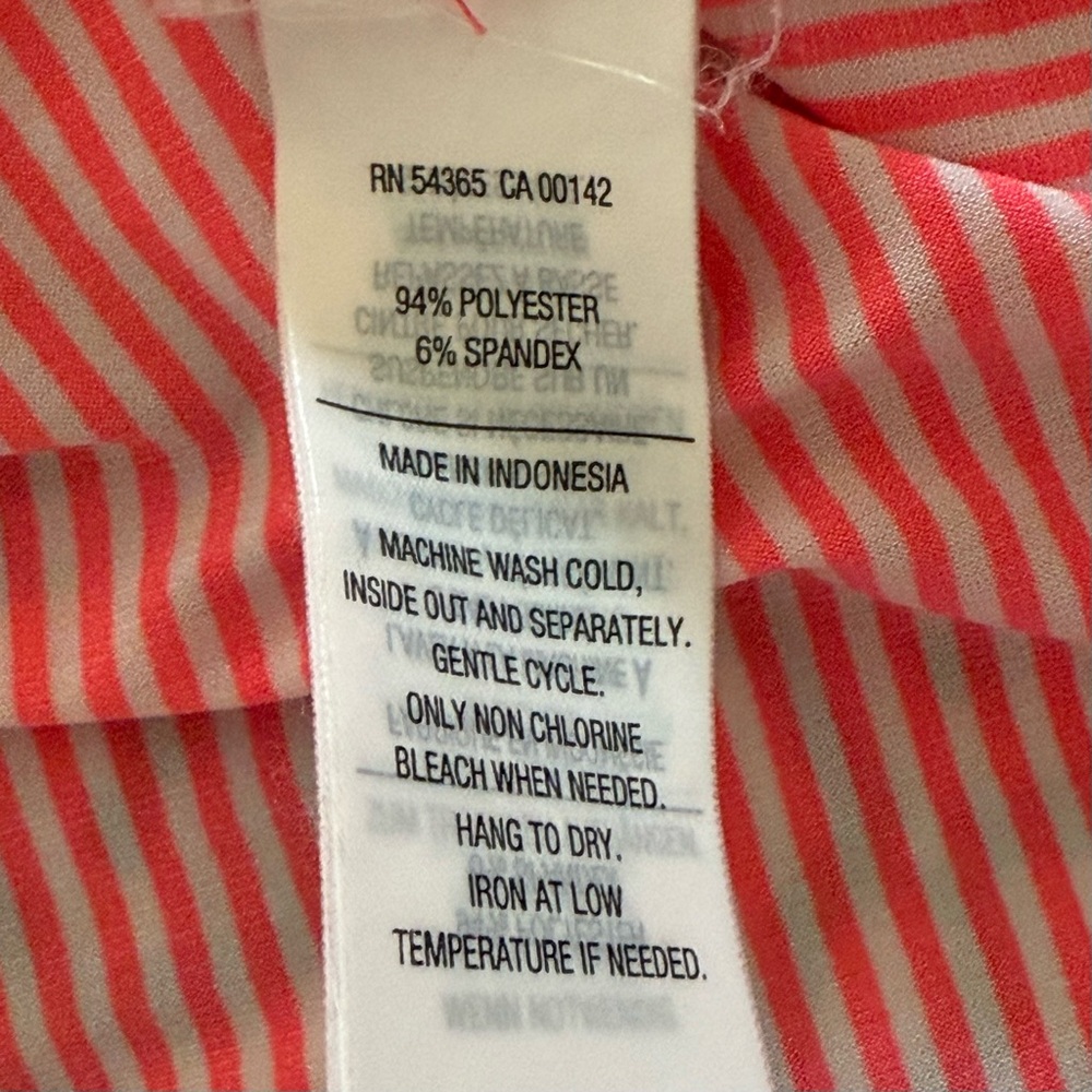 Nygard Top Blouse Tunic Women Petite M Striped Pink White 3/4 Sleeve Stretch - Picture 14 of 14